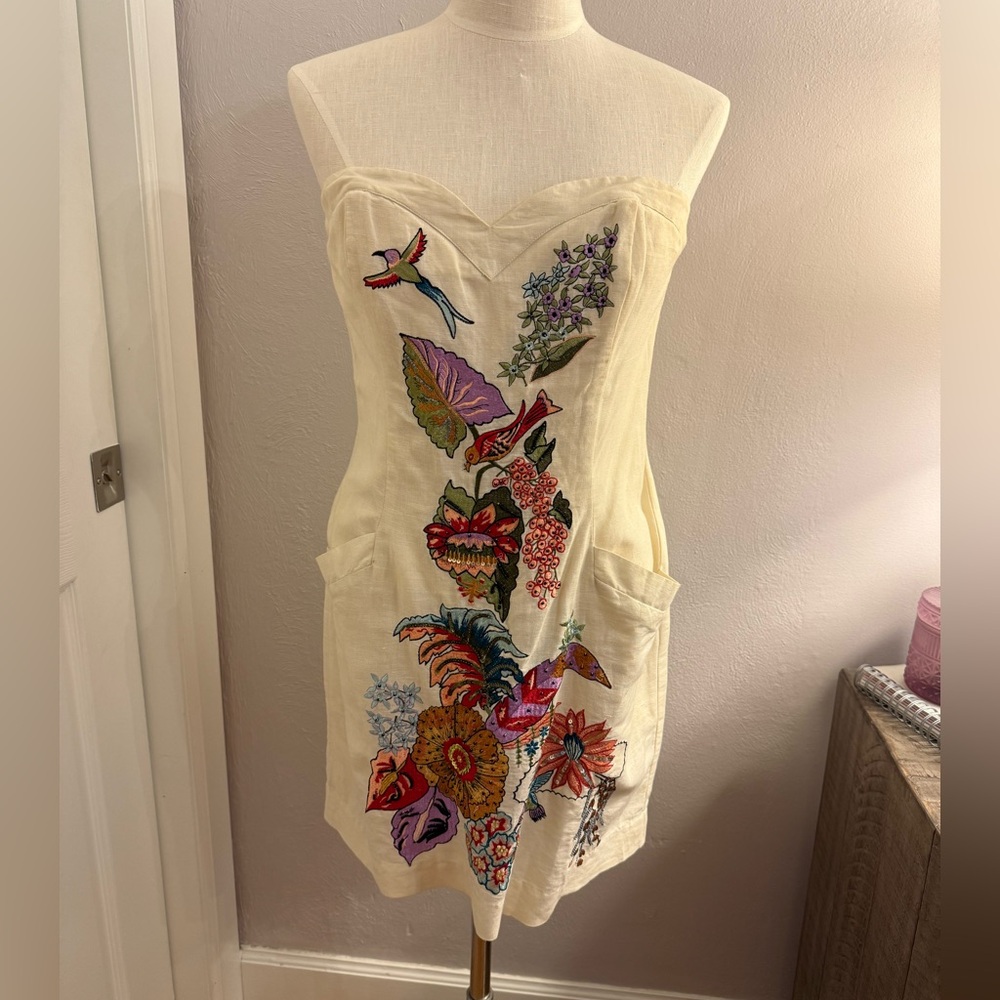French Connection Denim Mini Strapless Dress